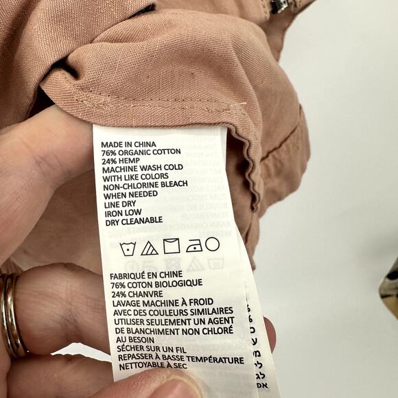 prAna Lookout Jacket Womens Large Champagne Pink Cropped Full Zip + Pockets - Picture 8 of 10